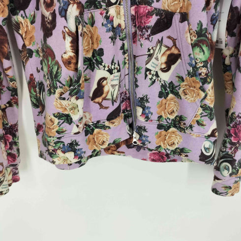 ジョイリッチ JOYRICH アニマル 花柄 総柄 プリント ジップアップ パーカー レディース import:L