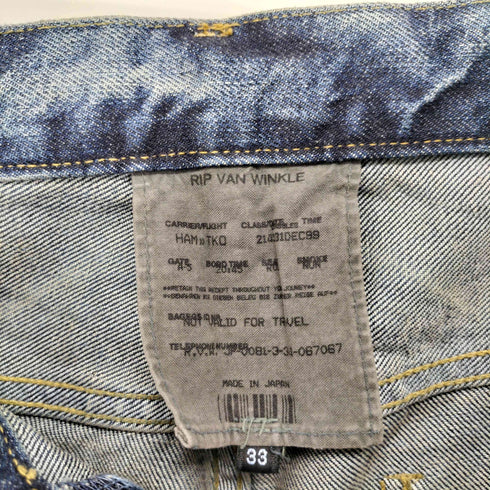 リップヴァンウィンクル RIPVANWINKLE ダメージ加工デニムパンツ メンズ US:32-33