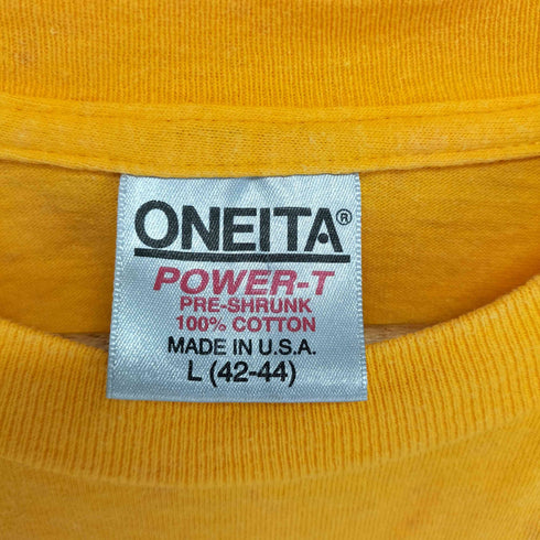 オニータ ONEITA USA製 シングルステッチ フロントロゴプリントS/S TEE メンズ JPN:L