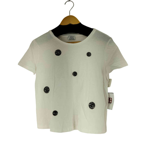 ザラ ZARA フロントビジューデザイン S/S Tシャツ レディース