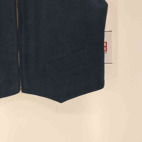 アニエスベーオム Agnes b.homme フランス製 コットン モールスキン 異素材切替 ジップアップ ジレ ベスト メンズ 2
