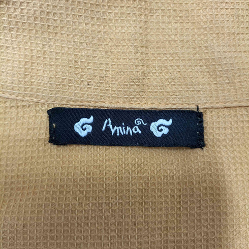 アミナ Amina ネイティブ柄 チマヨ 刺繍 開襟 オープンカラー シャツ メンズ