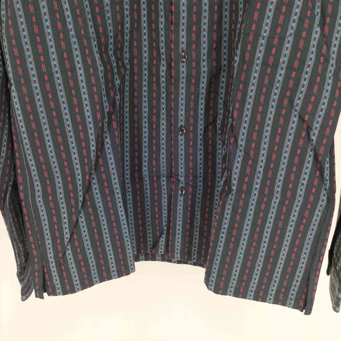 コムサイズム COMME CA ISM 総柄 ストライプ 刺繍 L/S シャツ メンズ JPN:L