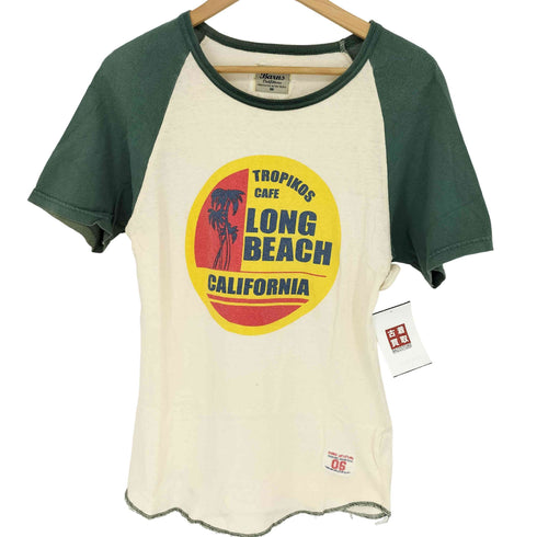 バーンズ アウト フィッターズ BARNS OUT FITTERS ラグランプリントTシャツ メンズ import:M
