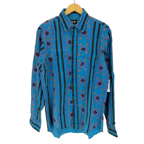 ラングラー Wrangler 80S USA製 REGULAR FIT 総柄 ストライプ L/S シャツ メンズ 16-36