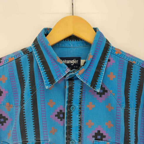 ラングラー Wrangler 80S USA製 REGULAR FIT 総柄 ストライプ L/S シャツ メンズ 16-36