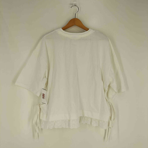 クラシカルエルフ CLASSICAL ELF レイヤード サイドドロスト裾 綿100%レースビッグTシャツ レディース JPN:L