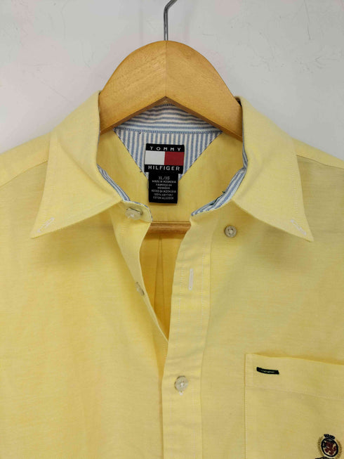 トミーヒルフィガー TOMMY HILFIGER エンブレム刺繍 長袖ボタンダウンシャツ メンズ import:XL