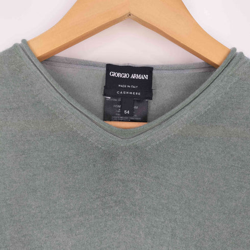 ジョルジオアルマーニ Giorgio Armani イタリア製 カシミヤ Vネック ニット メンズ EUR:54