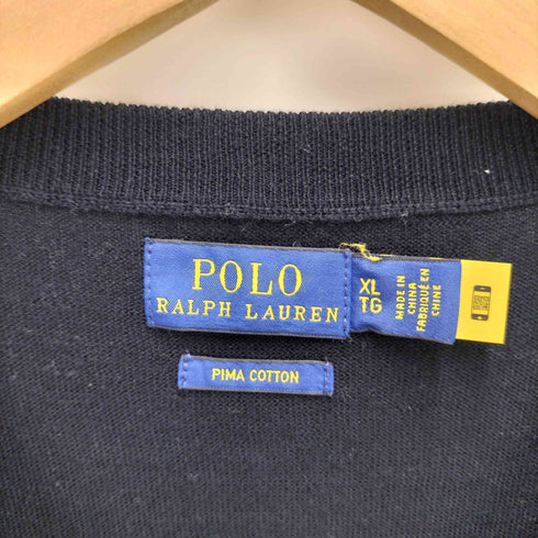 ポロラルフローレン POLO RALPH LAUREN PIMA COTTON ポニー刺繍 クルーネック コットン カーディガン レディース import:XL