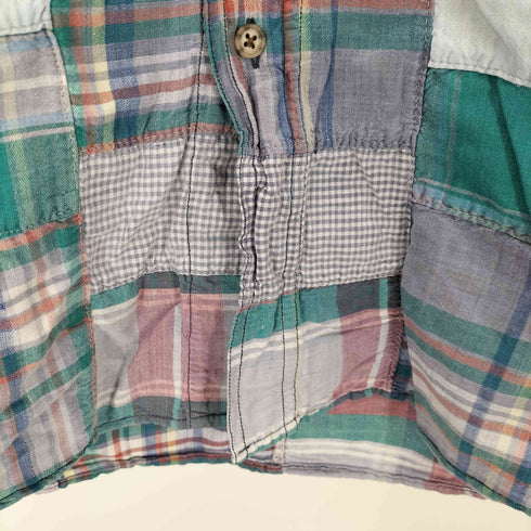 エディーバウアー Eddie Bauer 90s 黒タグ パッチワーク 半袖シャツ メンズ JPN:XL