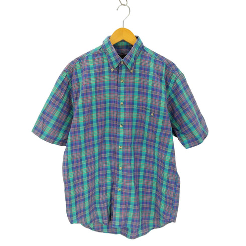 エディーバウアー Eddie Bauer 90s 黒タグ チェック柄ボタンダウンシャツ メンズ JPN:M