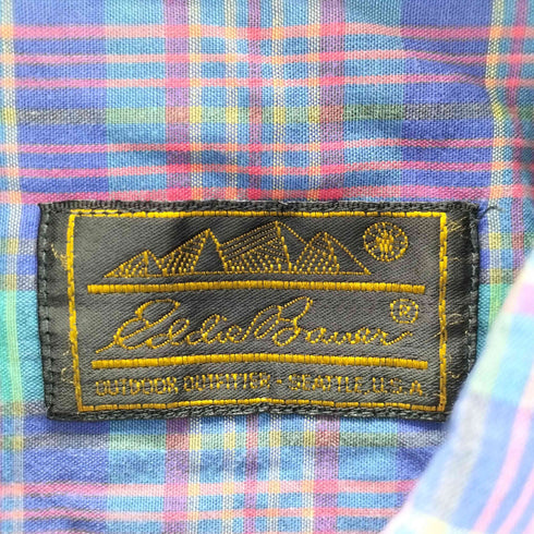 エディーバウアー Eddie Bauer 90s 黒タグ チェック柄ボタンダウンシャツ メンズ JPN:M