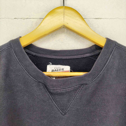 エディーバウアー Eddie Bauer SPORTS SHOP ナス紺 フェード 前V クルーネックスウェット メンズ JPN:L