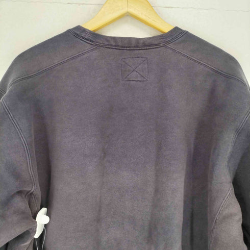 エディーバウアー Eddie Bauer SPORTS SHOP ナス紺 フェード 前V クルーネックスウェット メンズ JPN:L