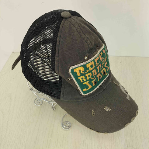 ROCKE BRANDY JEANS Y2K スカル ラメロゴ ダメージ メッシュキャップ メンズ