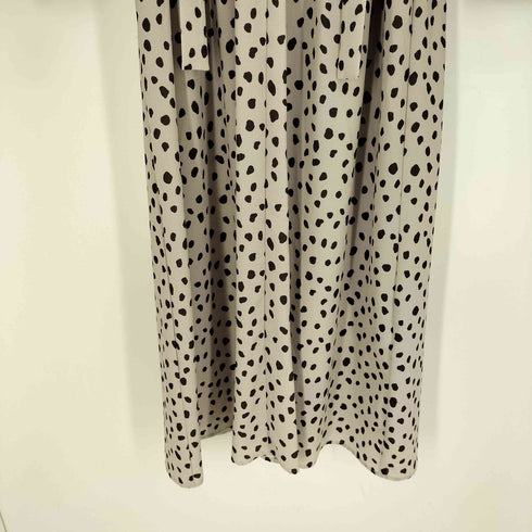 ナチュラルビューティーベーシック NATURAL BEAUTY BASIC 22AW ダルメシアン柄 ボウタイ ロング ワンピース レディース PS