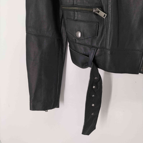 バナナリパブリック BANANA REPUBLIC 裾ジップ ラムレザーシングルライダースジャケット レディース XXS