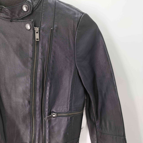 バナナリパブリック BANANA REPUBLIC 裾ジップ ラムレザーシングルライダースジャケット レディース XXS