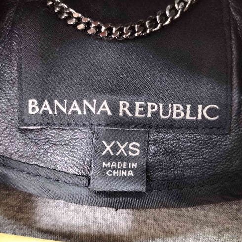 バナナリパブリック BANANA REPUBLIC 裾ジップ ラムレザーシングルライダースジャケット レディース XXS