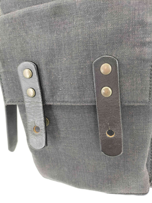 ドリスヴァンノッテン DRIES VAN NOTEN レザーストラップ キャンバスショルダーバッグ メンズ