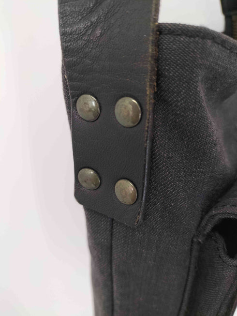 ドリスヴァンノッテン DRIES VAN NOTEN レザーストラップ キャンバスショルダーバッグ メンズ