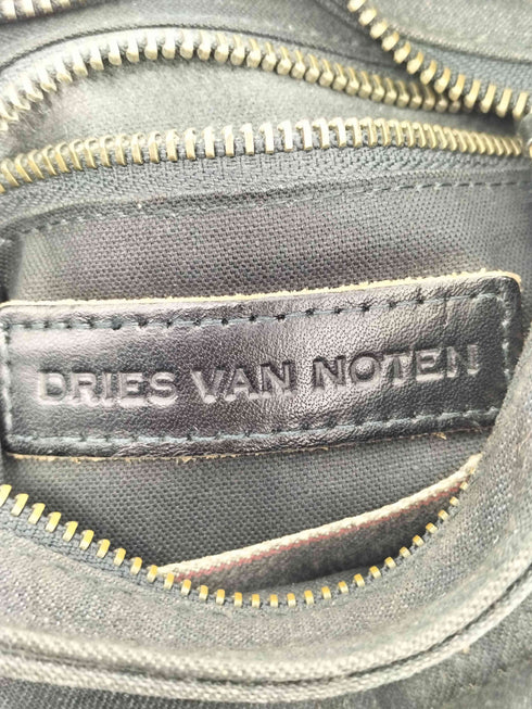 ドリスヴァンノッテン DRIES VAN NOTEN レザーストラップ キャンバスショルダーバッグ メンズ