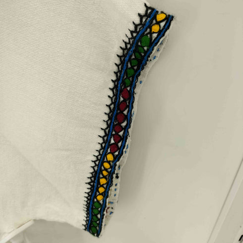 刺繍 スキッパーワンピース レディース