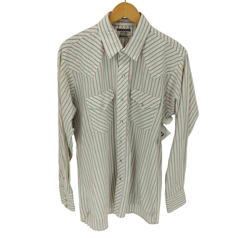 80S RUDDOCK SHIRTS USA製 ストライプウエスタンシャツ メンズ