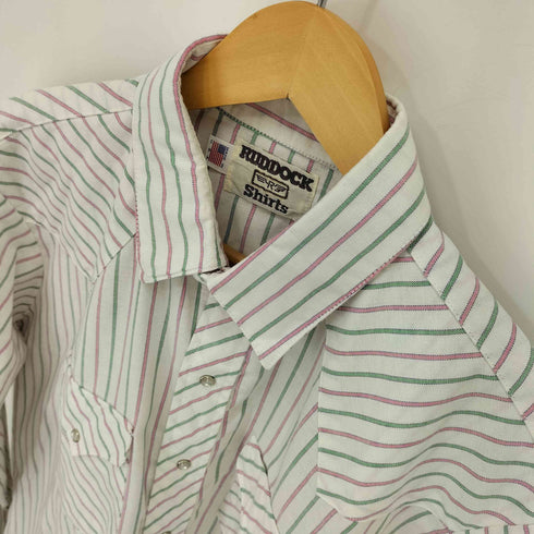 80S RUDDOCK SHIRTS USA製 ストライプウエスタンシャツ メンズ