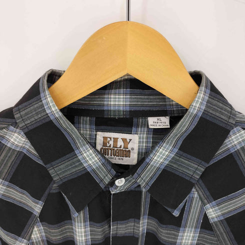 エリーキャトルマン ELY CATTLEMAN ラメ チェックウエスタンシャツ メンズ import:XL