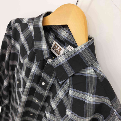 エリーキャトルマン ELY CATTLEMAN ラメ チェックウエスタンシャツ メンズ import:XL