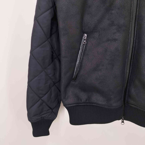 エンポリオアルマーニイーエーセブン EMPORIO ARMANI EA7 Cappuccio Blouson Jacket キルティングスリーブ フェイクムートン フーデッドジャケット メンズ import:XS