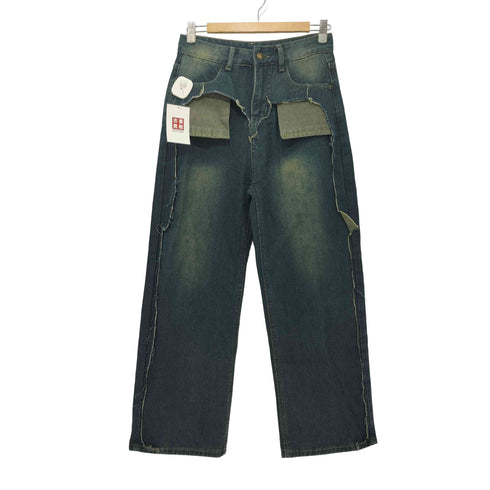 Vipoa ダメージポケットワイドデニムパンツ レディース JPN:M