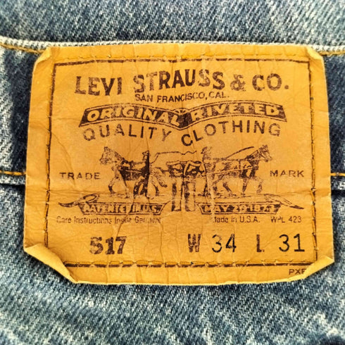 リーバイス Levis 90s USA製 517 刻印530 オレンジタブ ブーツカットデニムパンツ メンズ 34×31
