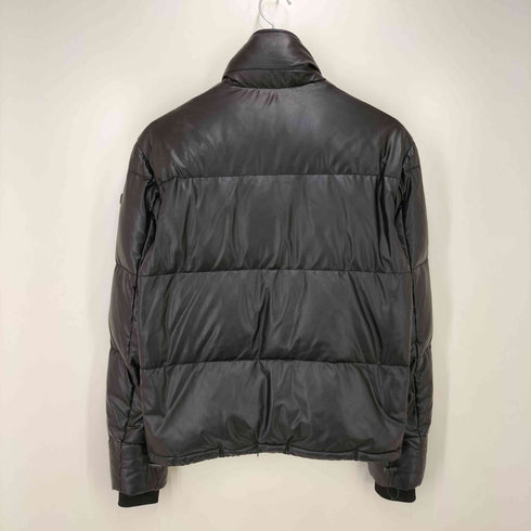 エンポリオアルマーニジーンズ EMPORIO ARMANI JEANS スタンドネック 比翼 フェイクレザー ダウンジャケット 裾ドローコード メンズ import:S