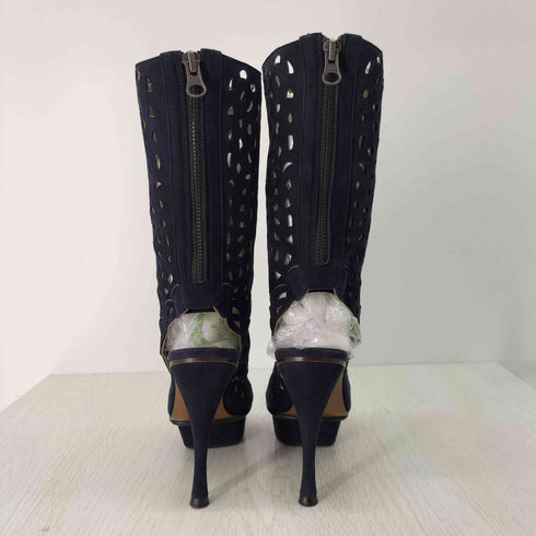 マルニ MARNI レースカット レザーヒールブーツ レディース EUR:35