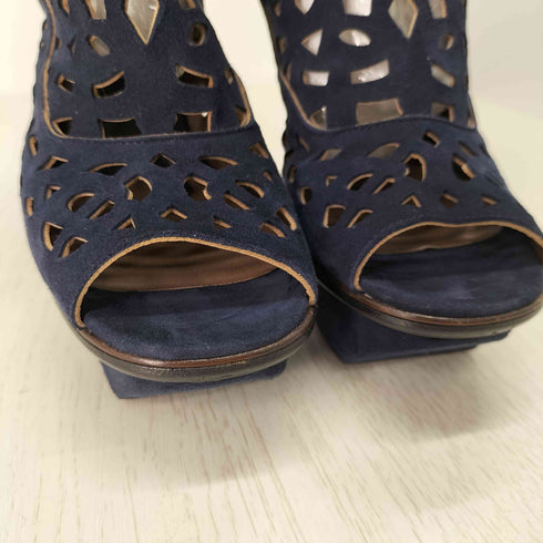 マルニ MARNI レースカット レザーヒールブーツ レディース EUR:35