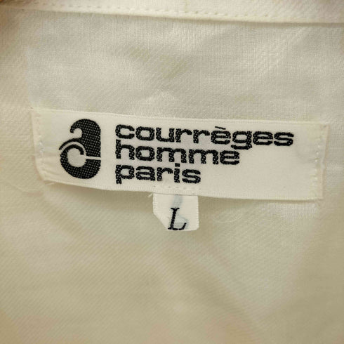 クレージュ courreges COURREGES HOMME PARIS リネン オープンカラー シャツ メンズ import:L