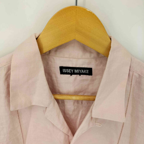 イッセイミヤケ ISSEY MIYAKE カットアウト リネン オープンカラーシャツ メンズ JPN:3
