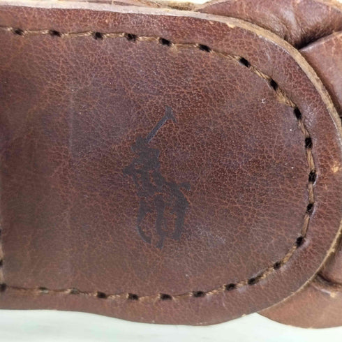 ラルフローレン RALPH LAUREN イタリア製 レザー編みベルト レディース