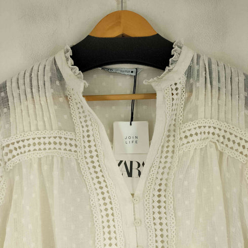 ザラ ZARA カットワークブラウス レディース import:L