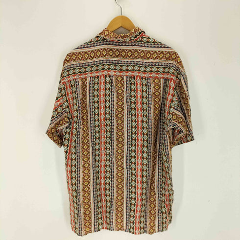 LIFECOMO レーヨン100 S/S 総柄オープンカラーシャツ メンズ FREE