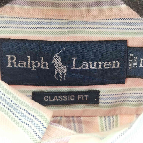 ラルフローレン RALPH LAUREN CLASSIC FIT スモールポニー刺繍ストライプ L/S BDシャツ メンズ import:L
