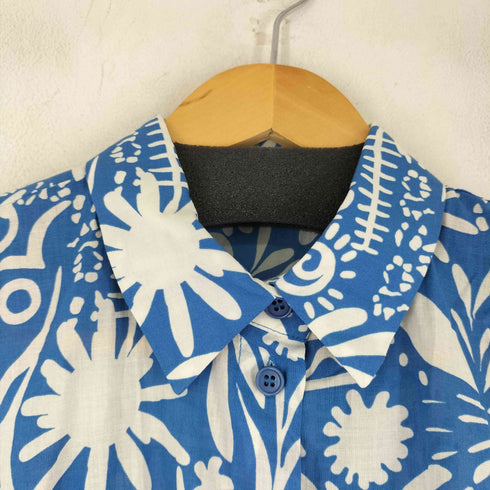 ザラ ZARA 総柄 S/S シャツ レディース import:S