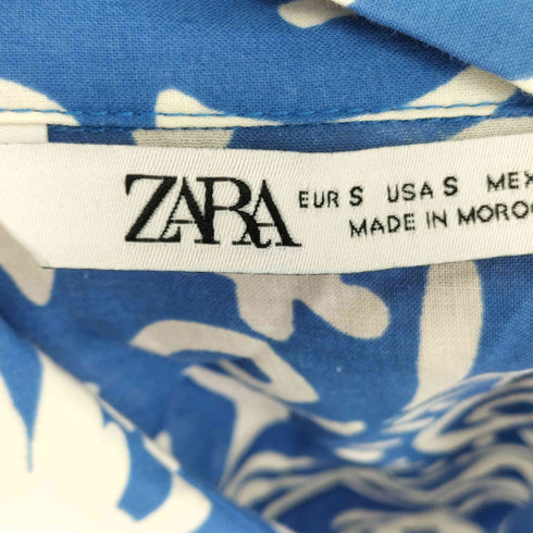 ザラ ZARA 総柄 S/S シャツ レディース import:S