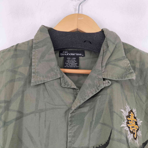 ノーバウンダリーズ no boundaries 90s ドラゴンプリント S/S 開襟シャツ メンズ import:L