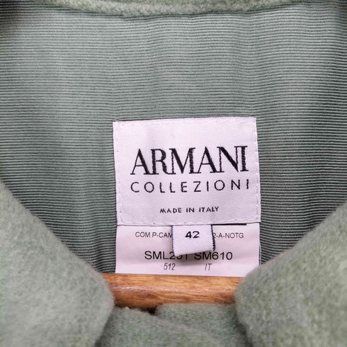 アルマーニコレツィオーニ ARMANI COLLEZIONI カシミヤ混 比翼 ジップアップコート レディース EUR:42