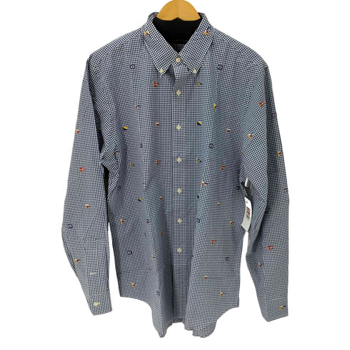 ラルフローレン RALPH LAUREN L/S BD 総柄 ギンガムチェックシャツ メンズ import:L