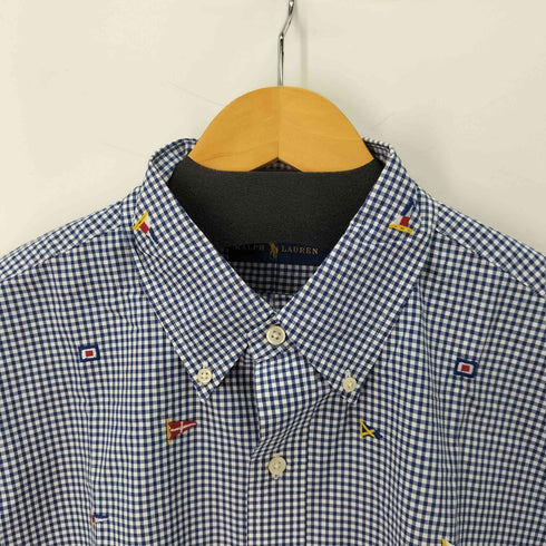 ラルフローレン RALPH LAUREN L/S BD 総柄 ギンガムチェックシャツ メンズ import:L
